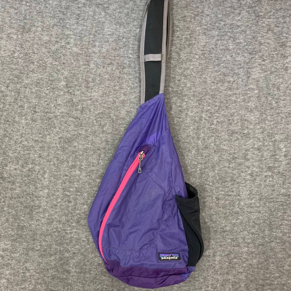 VTG Patagonia LWT Sling Bag Backpack Purple Pink Ripstop Nylon Granola Hiking